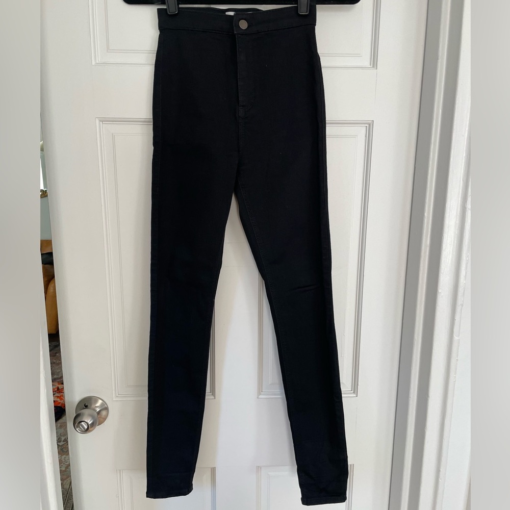 Topshop ‘Joni’ Black High Rise Jeans Slim Fit
